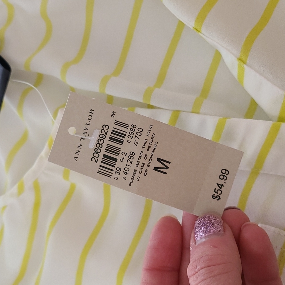 ANN TAYLOR Stripped Tank Top With Pockets - Picture 13 of 13
